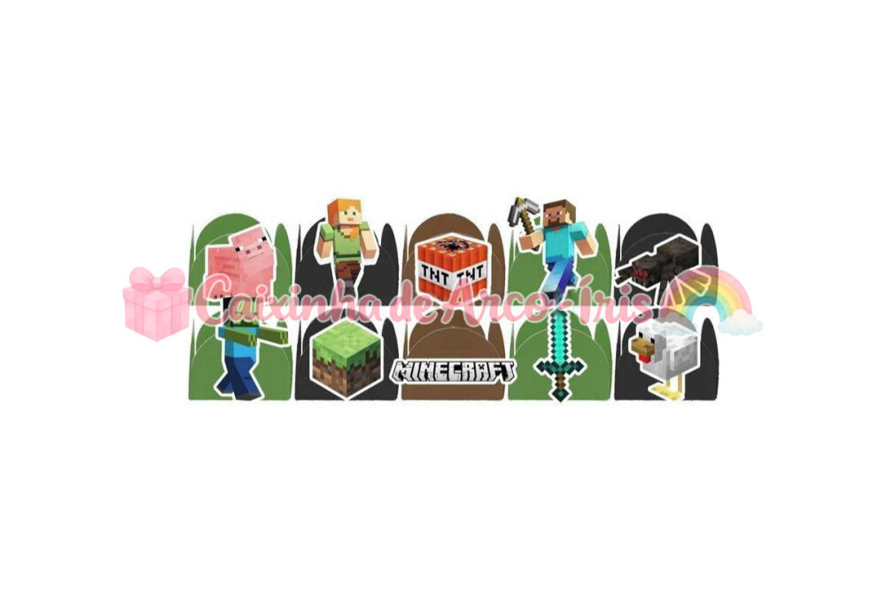100 Forminhas / Toppers: Minecraft