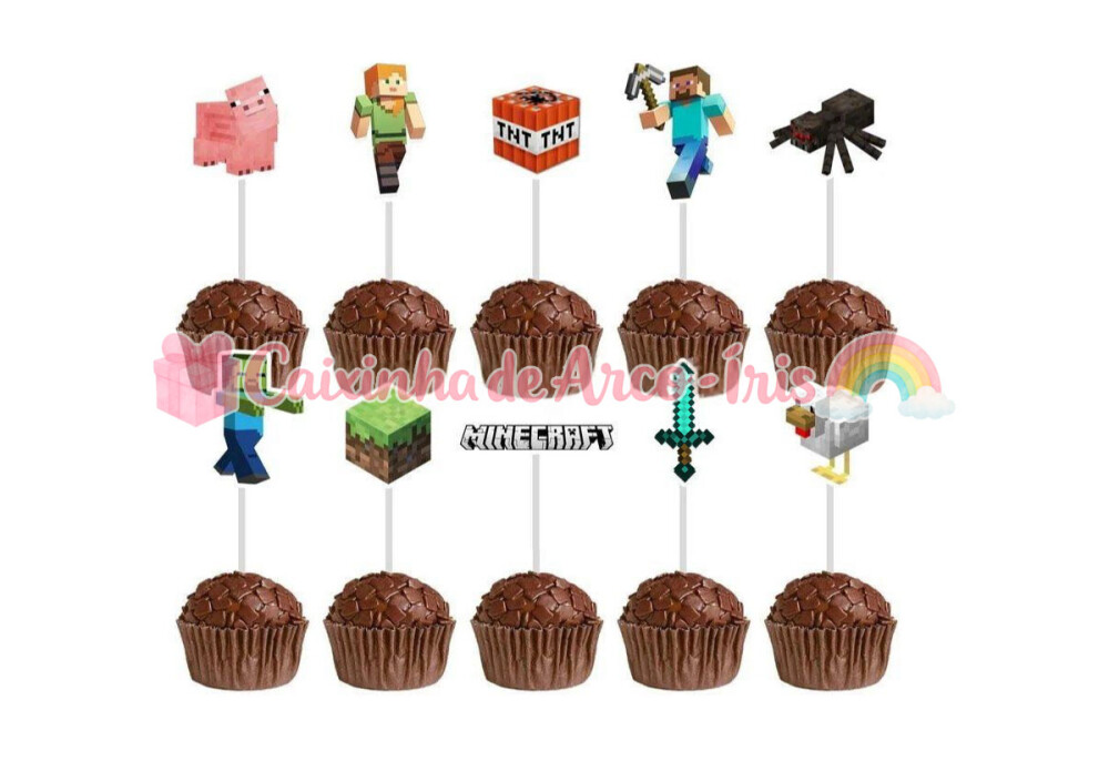 100 Forminhas / Toppers: Minecraft