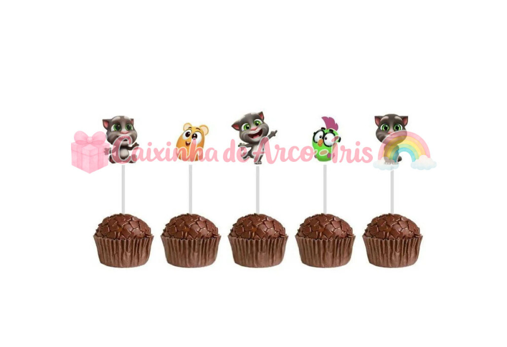100 Forminhas / Toppers: My Talking Tom 2