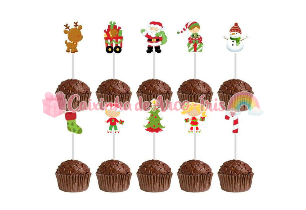 100 Forminhas / Toppers: Natal Papai Noel