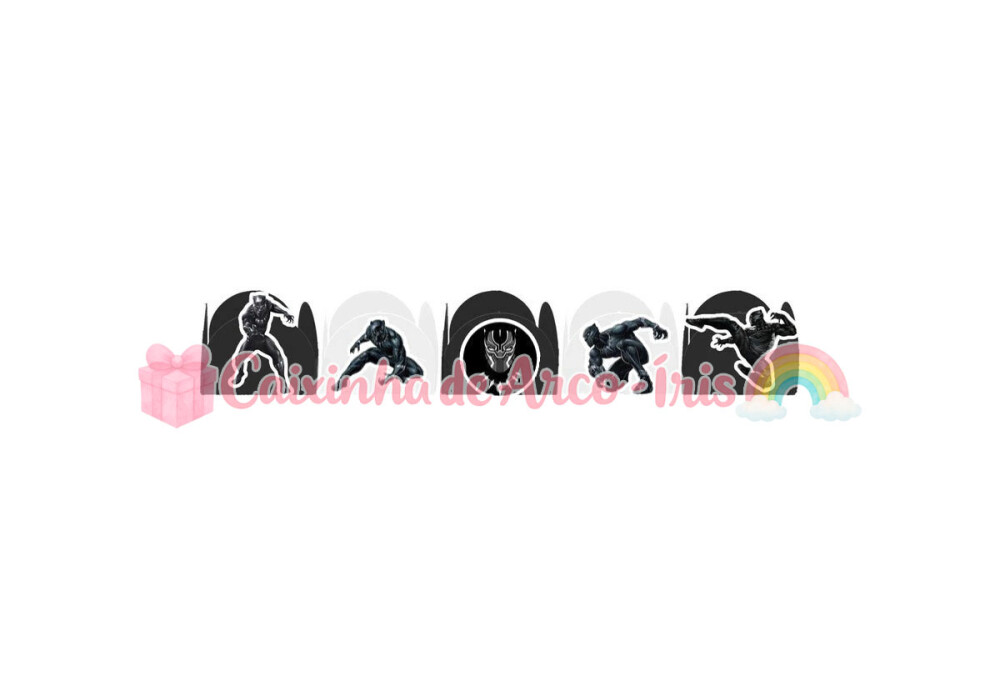 100 Forminhas / Toppers: Pantera Negra