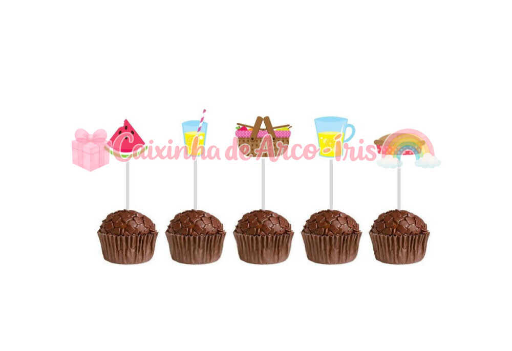 100 Forminhas / Toppers: Picnic