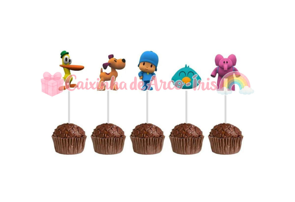 100 Forminhas / Toppers: Pocoyo