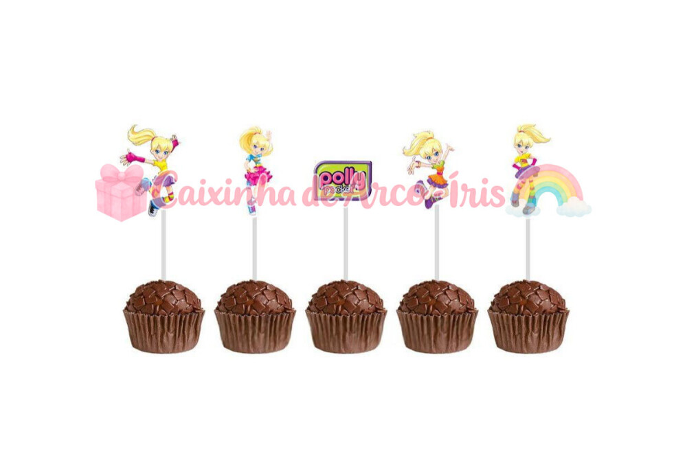 100 Forminhas / Toppers: Polly Pocket