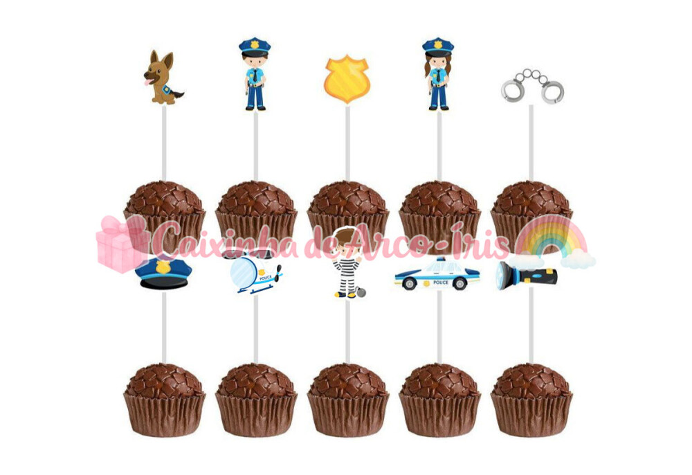 100 Forminhas / Toppers: Policial
