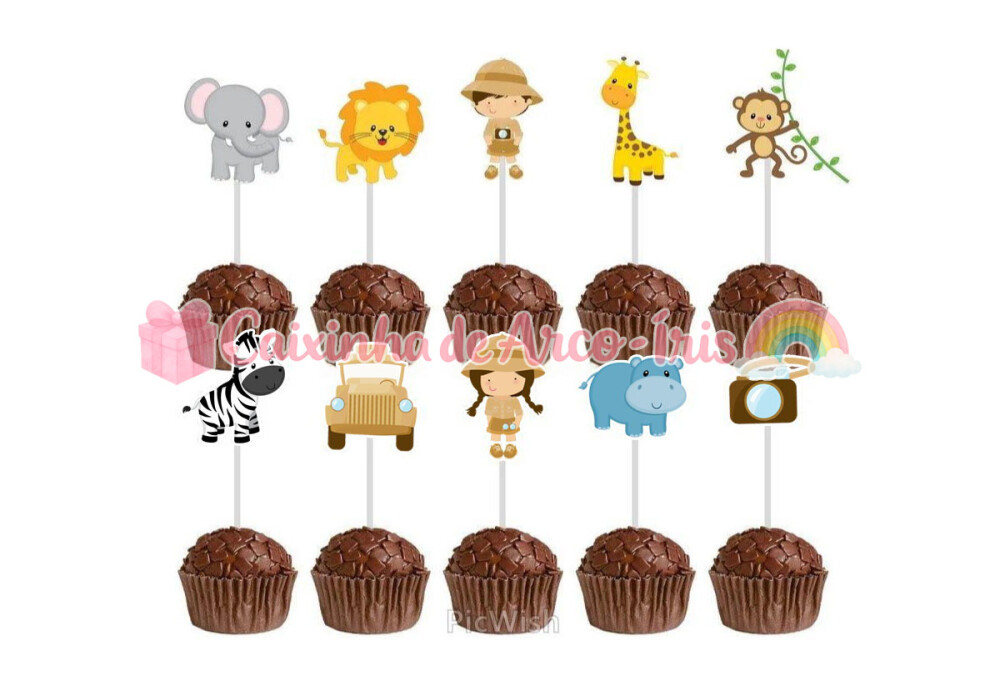 100 Forminhas / Toppers: Safari
