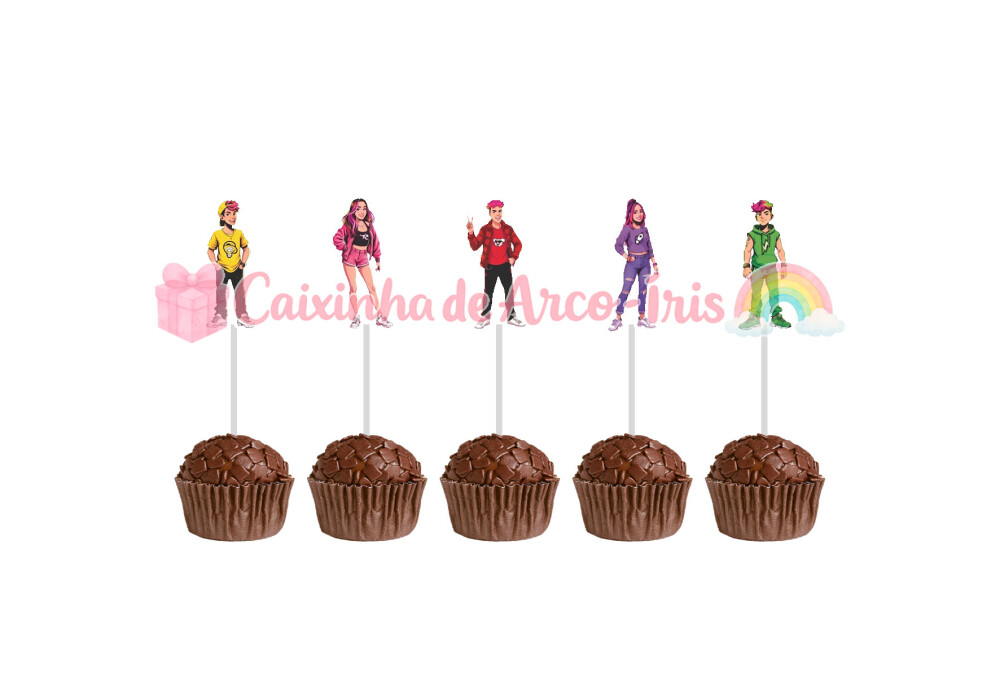 100 Forminhas / Toppers: Turma dos Rosa