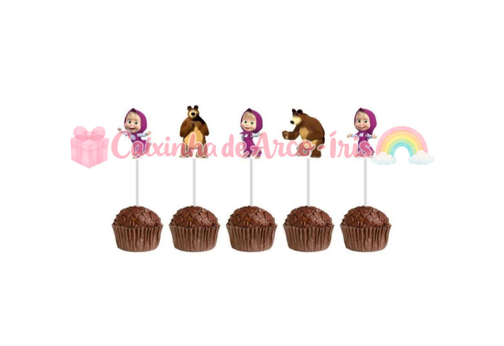 100 Forminhas / Toppers: Masha e o Urso