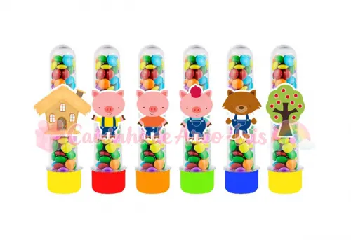 Apliques para Tubetes: 3 Porquinhos