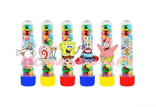 Apliques para Tubetes: Bob Esponja
