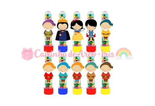 Apliques para Tubetes: Branca de Neve Cute