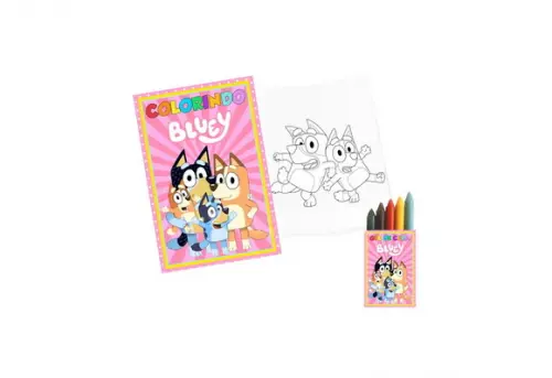 Livro de Colorir com Giz de Cera - Bluey Menina