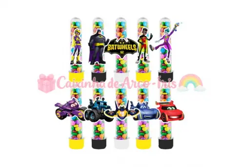 Tubetes com Apliques 3d: Batwheels