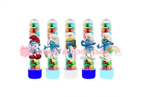 Tubetes com Apliques 3d: Smurfs