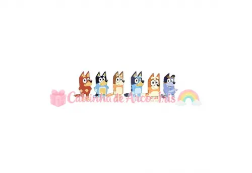 100 Mini Apliques 3,5cm: Bluey Menino