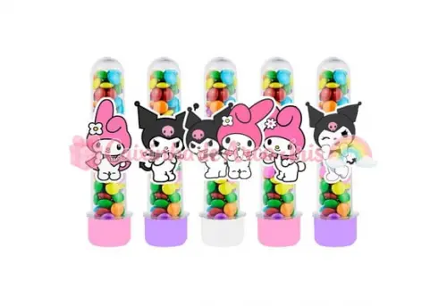Tubetes com Apliques 3d: My Melody e Kuromi