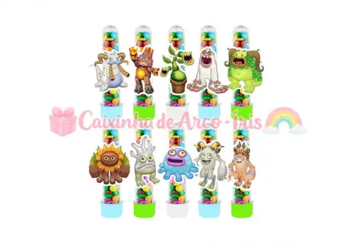 Tubetes com Apliques 3d: My Singing Monsters