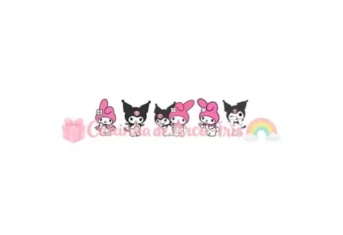 100 Mini Apliques 3,5cm: My Melody e Kuromi