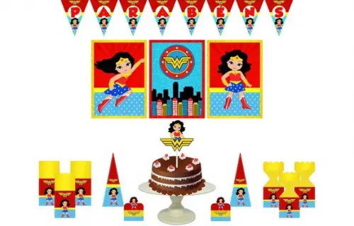 Kit Festa - Mulher Maravilha Cute