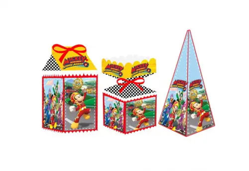 Caixa Milk / Meia Bala / Pirâmide Mickey Aventura Sobre Roda
