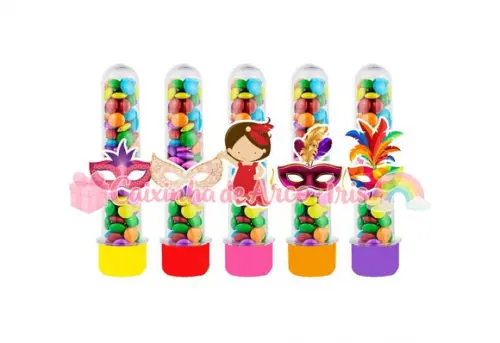 Tubetes com Apliques 3d: Carnaval Menina