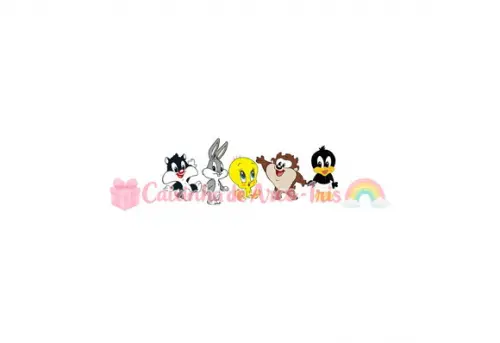 100 Mini Apliques 3,5cm: Baby Looney Tunes