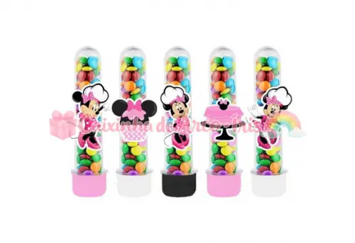 Tubetes com Apliques 3d: Minnie Confeiteira