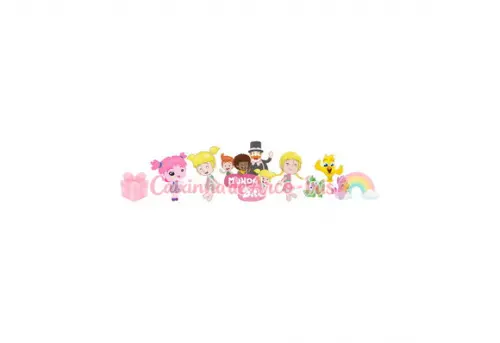 100 Mini Apliques 3,5cm: Mundo Bita Menina