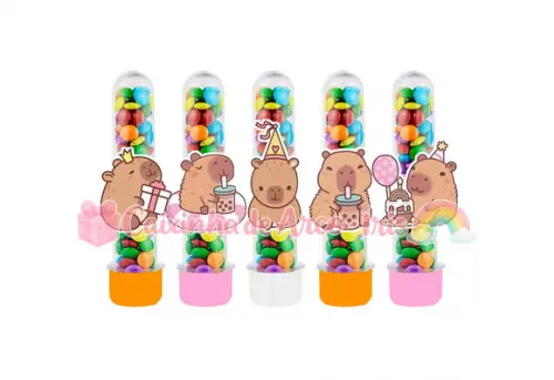 Tubetes com Apliques 3d: Capivara