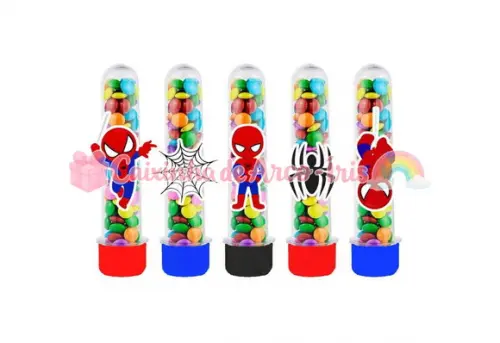 Tubetes com Apliques 3d: Homem-aranha Cute