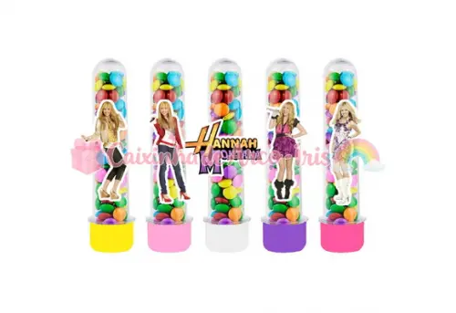 Tubetes com Apliques 3d: Hannah Montana
