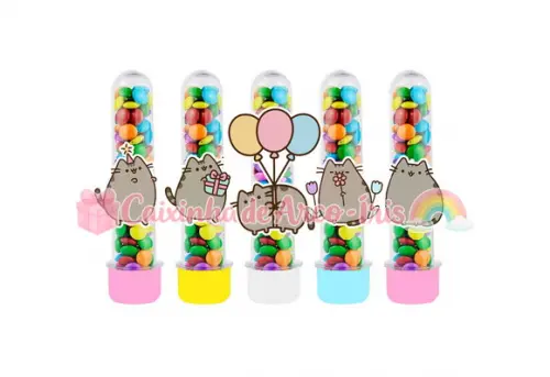 Tubetes com Apliques 3d: Gato Pusheen