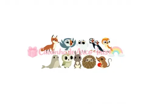 100 Mini Apliques 3,5cm: Puffin Rock