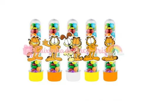 Tubetes com Apliques 3d: Garfield