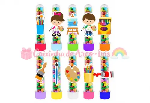 Tubetes com Apliques 3d: Pintando o 7