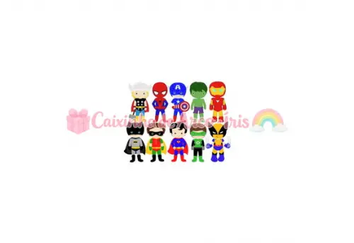100 Mini Apliques 3,5cm: Super-heróis Cute