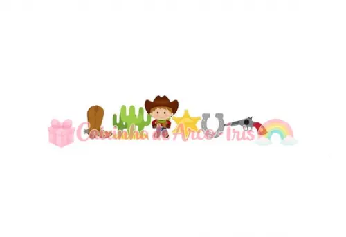 100 Mini Apliques 3,5cm: Cowboy Faroeste