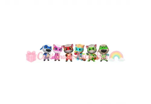 100 Mini Apliques 3,5cm: My Talking Tom Hero Dash