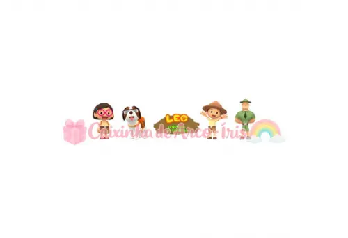 100 Mini Apliques 3,5cm: Leo, o Guarda da Floresta