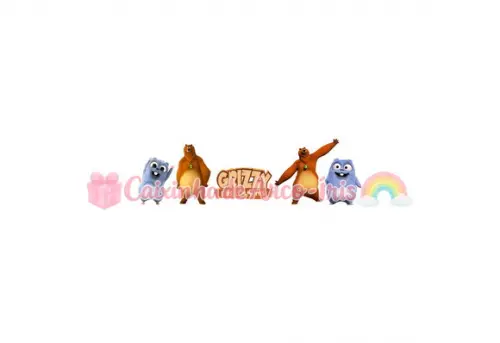 100 Mini Apliques 3,5cm: Grizzy e os Lemmings