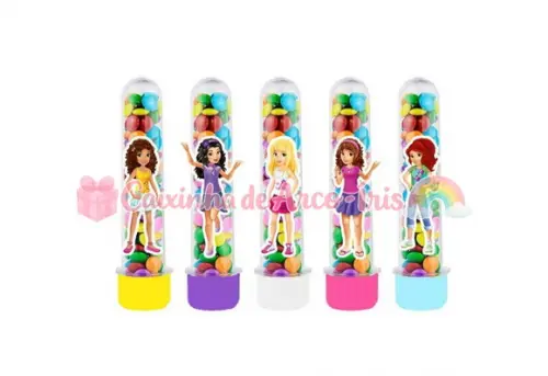 Tubetes com Apliques 3d: Lego Friends