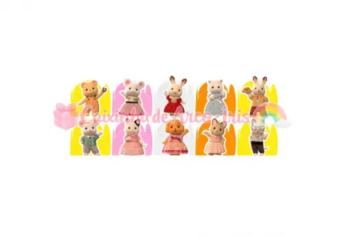 100 Forminhas / Toppers: Sylvanian Families