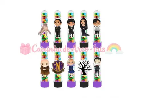 Apliques para Tubetes: Wandinha Addams Cute