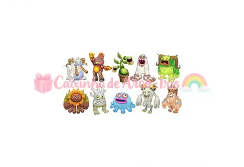 100 Mini Apliques 3,5cm: My Singing Monsters