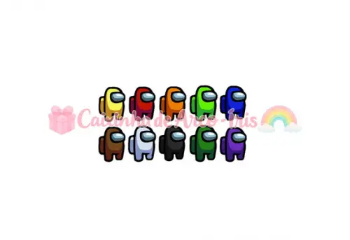100 Mini Apliques 3,5cm: Among Us