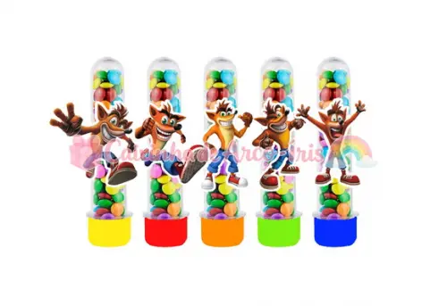Tubetes com Apliques 3d: Crash Bandicoot
