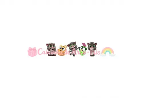 100 Mini Apliques 3,5cm: My Talking Tom 2