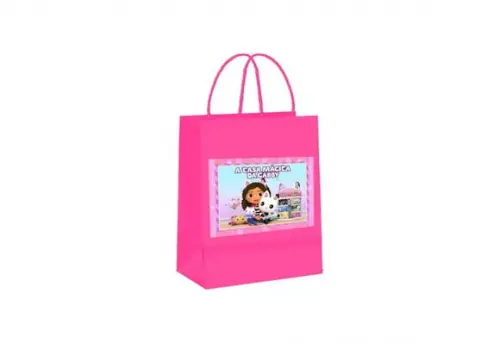 10 Sacolinhas Rosa Pink - Casa Mágica da Gabby