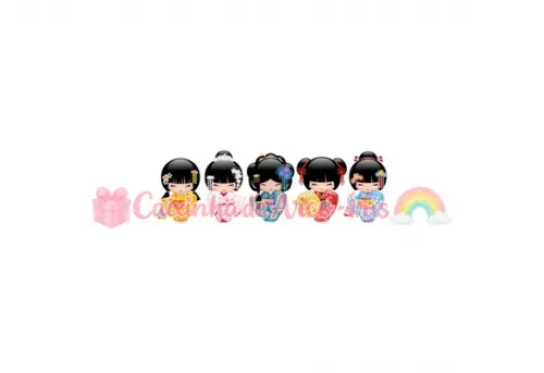 100 Mini Apliques 3,5cm: Kokeshi
