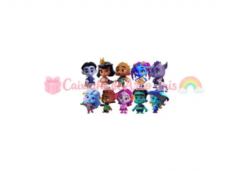100 Mini Apliques 3,5cm: Super Monstros em Ação